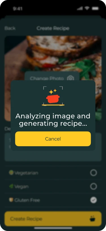 AI analyzing your food photo